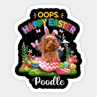 Bunny Poodle Oops Happy Easter Eggs 2024, Easter Dog Sticker